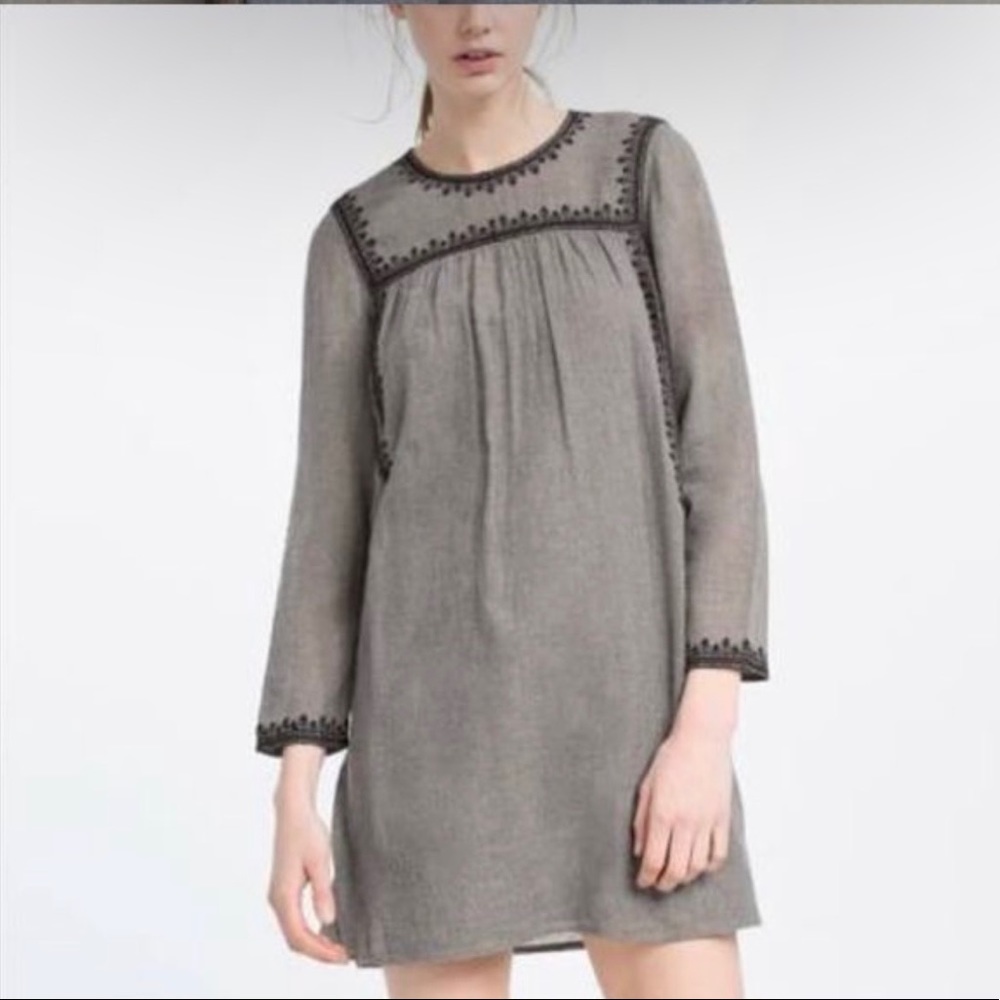 Zara embroidered dress